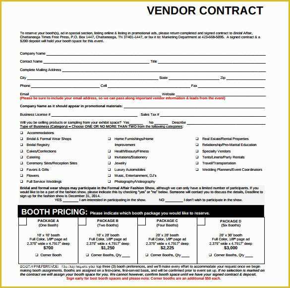 Vendor Agreement Template Free Of 14 Vendor Contract Templates – Samples Examples &amp; format