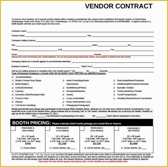 Vendor Agreement Template Free Of 14 Vendor Contract Templates – Samples Examples & format