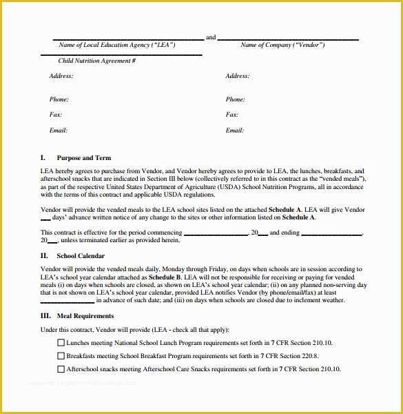 Vendor Agreement Template Free Of 8 Vendor Contract Templates to Download for Free