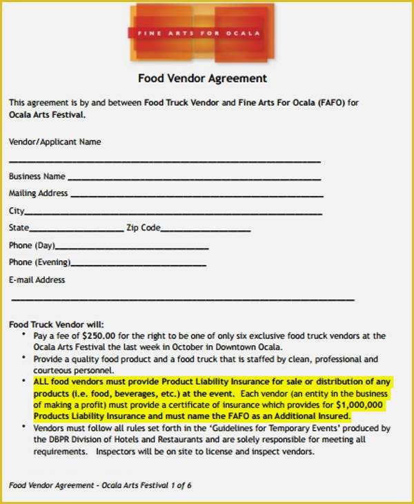 Vendor Agreement Template Free Of 9 Vendor Contract Template