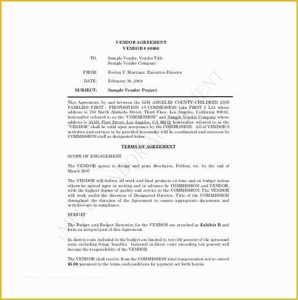 Vendor Agreement Template Free Of Food Vendor Contract – Food Vendor Contract Sample