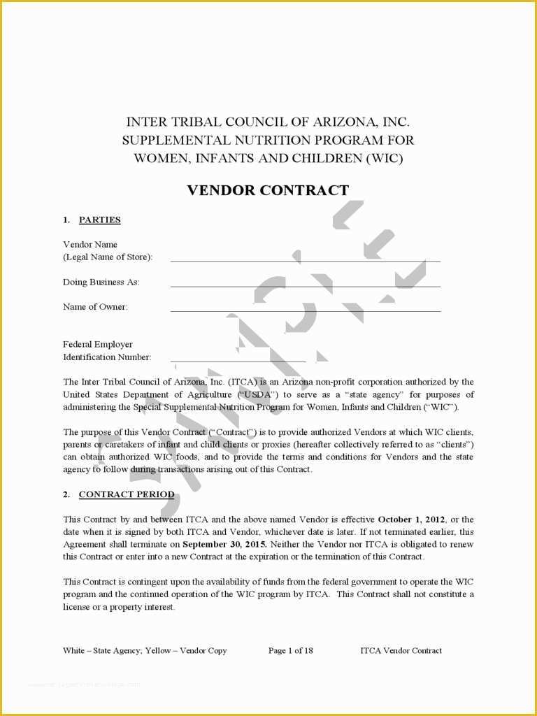 Vendor Agreement Template Free Of Vendor Agreement format In Word Useful Vendor Contract