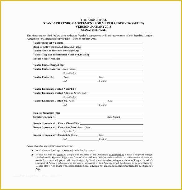 Vendor Agreement Template Free Of Vendor Agreement Template – 26 Free Word Pdf Documents