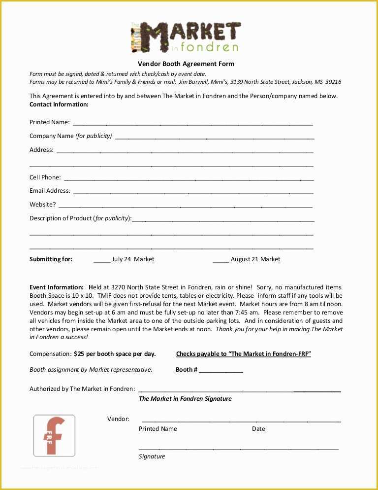 Vendor Agreement Template Free Of Vendor Agreement Template