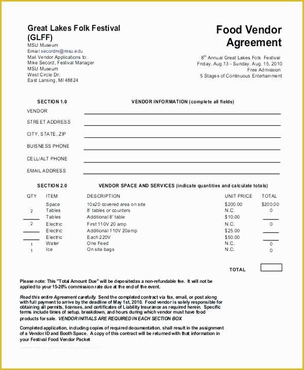 Vendor Agreement Template Free Of Vendor Contract Template Example Design Ideas Free