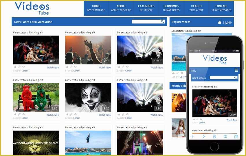 Video Gallery Website Template Free Download Of Mad Free Video Sharing Mobile Website Template