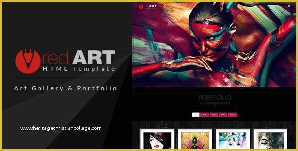 Video Gallery Website Template Free Download Of Red Art V1 0 – HTML5 Portfolio Art Gallery Website