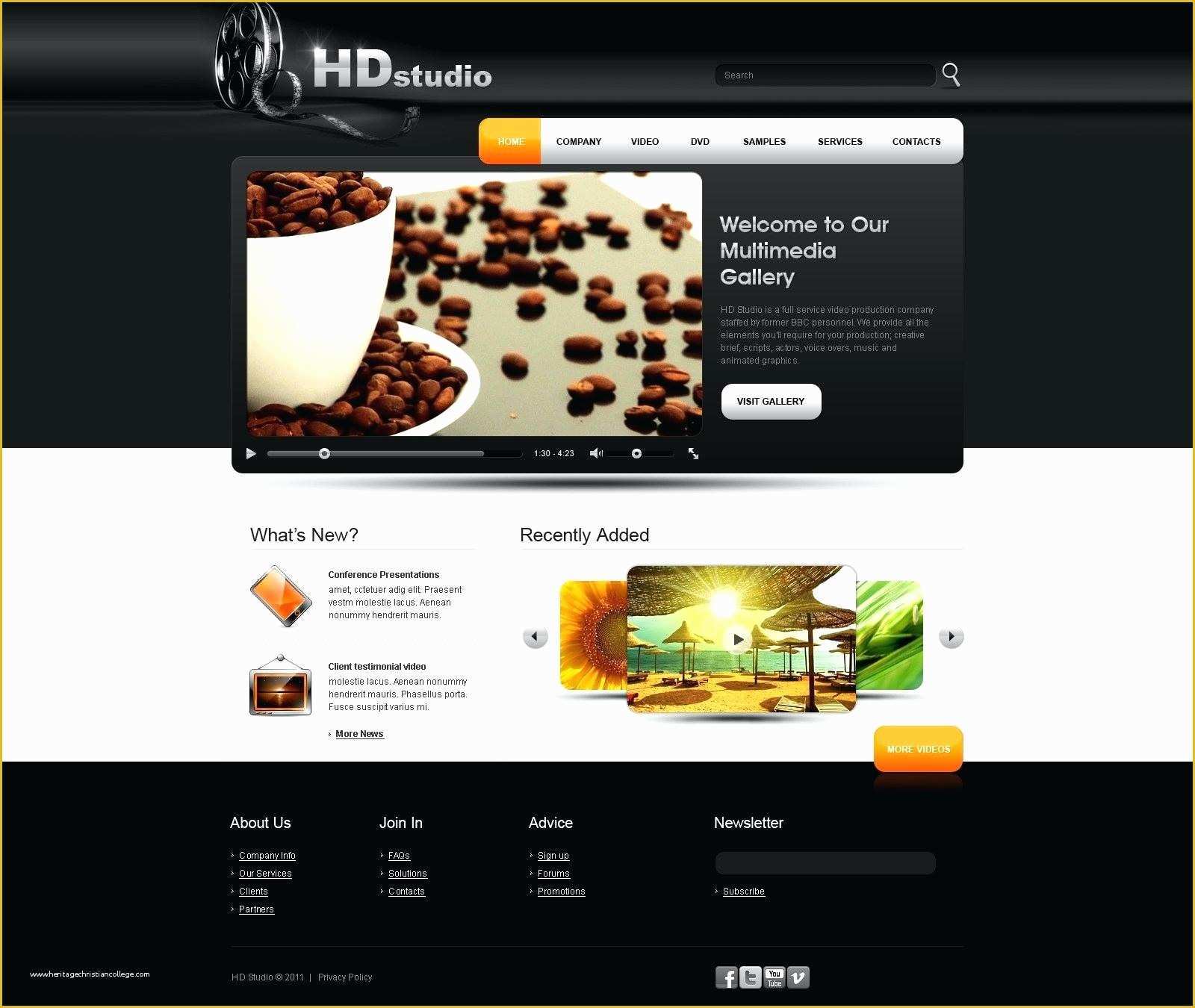 Video Gallery Website Template Free Download Of Web Gallery Templates Psd Template Free Design