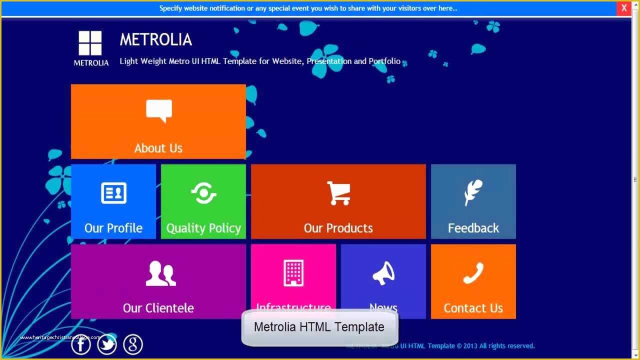 Video HTML Template Free Of Metrolia Metro Ui HTML Template