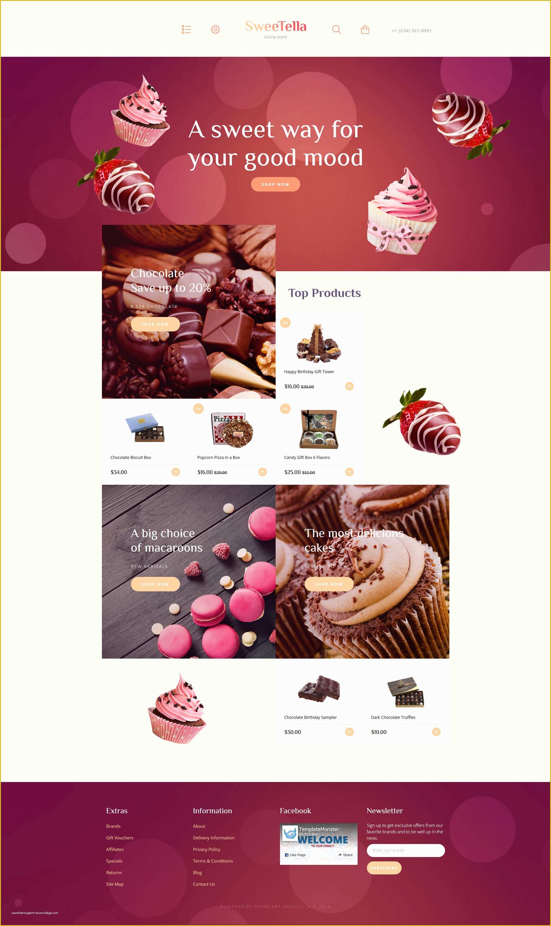 Video HTML Template Free Of Sweets Opencart Template