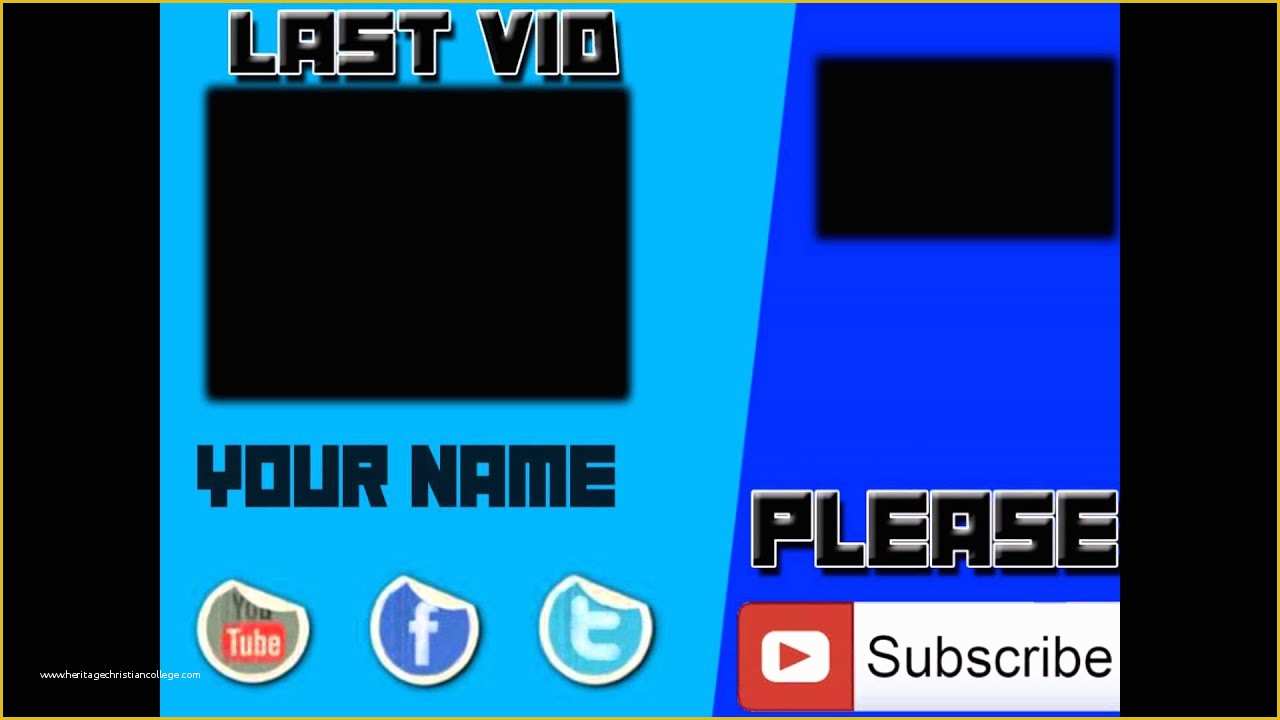 Video Template Maker Free Of Blue Outro Template