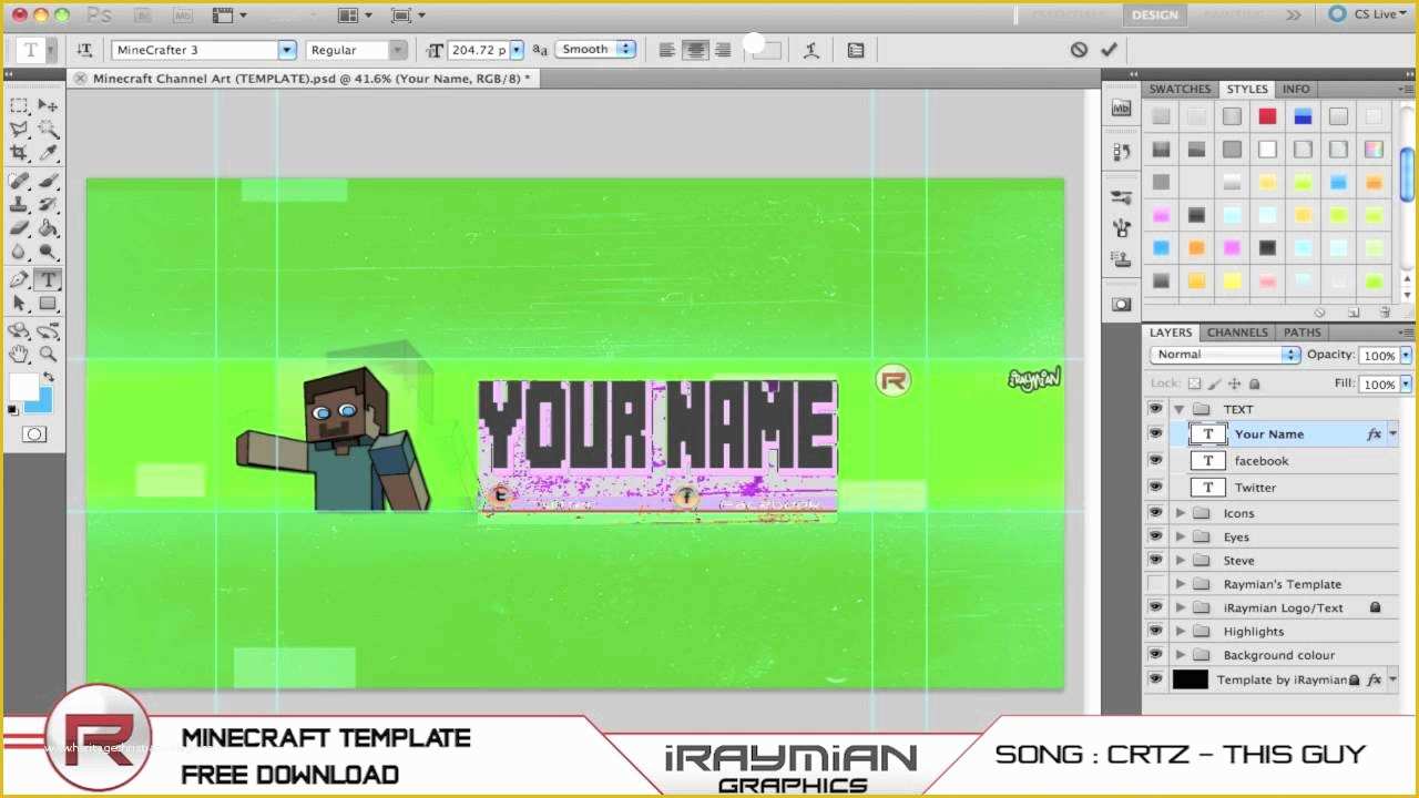 Video Template Maker Free Of Free Shop Minecraft Channel Art Template