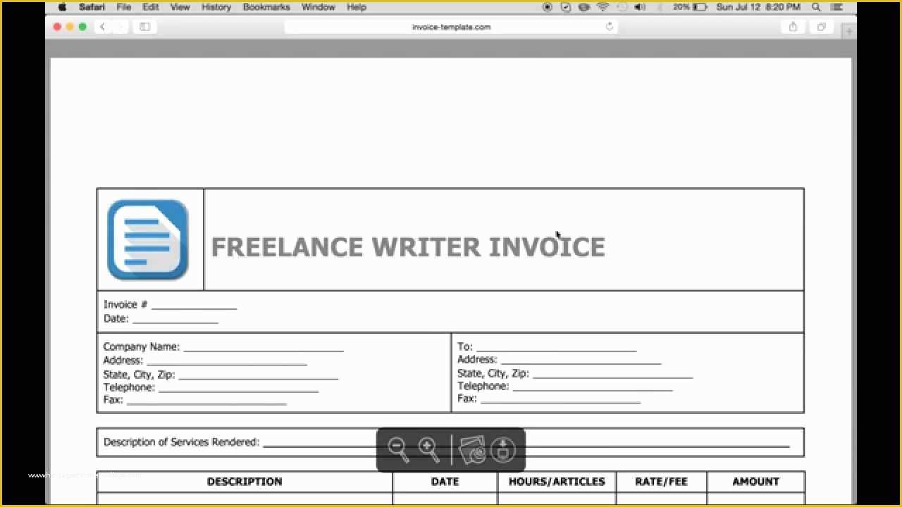 Video Template Maker Free Of Write A Freelance Writer Invoice Excel Word
