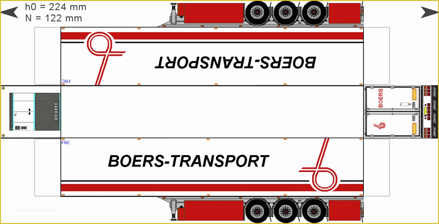 Video Trailer Templates Free Of 18 Wheel Truck Paper Templates