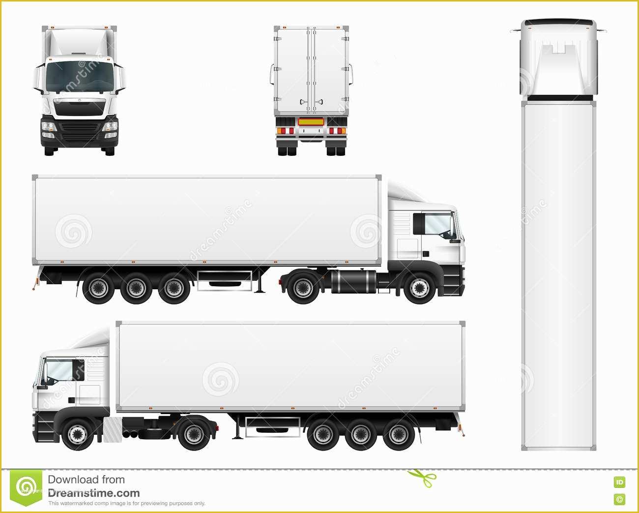Video Trailer Templates Free Of Cargo Truck Trailer Vector Template Stock Vector Image