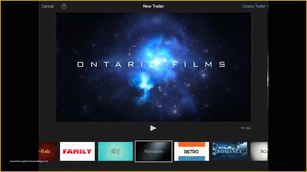 Video Trailer Templates Free Of iMovie Trailer Selecting A Template