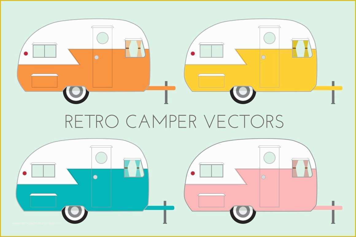 Video Trailer Templates Free Of Retro Camper Vectors Illustrations Creative Market