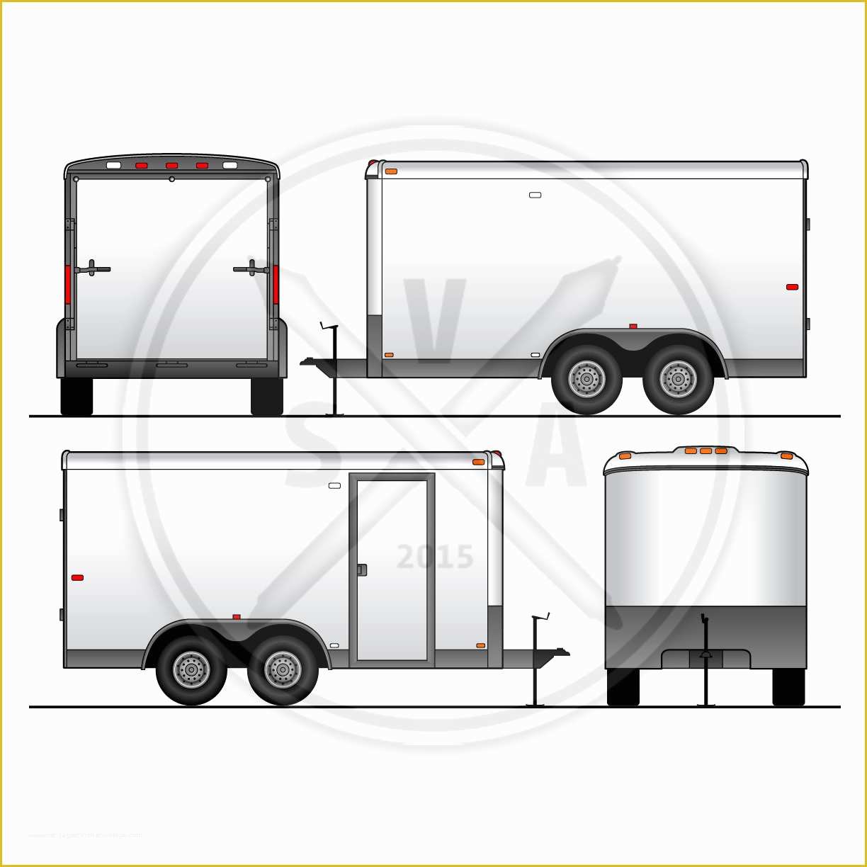Video Trailer Templates Free Of Utility Trailer Vehicle Outline Stock Vector Art