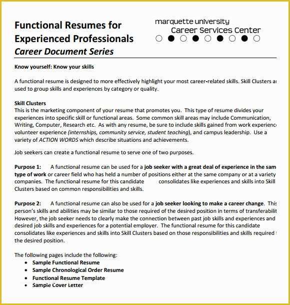 View Free Resume Templates Of Sample Functional Cv 9 Documents In Pdf Word