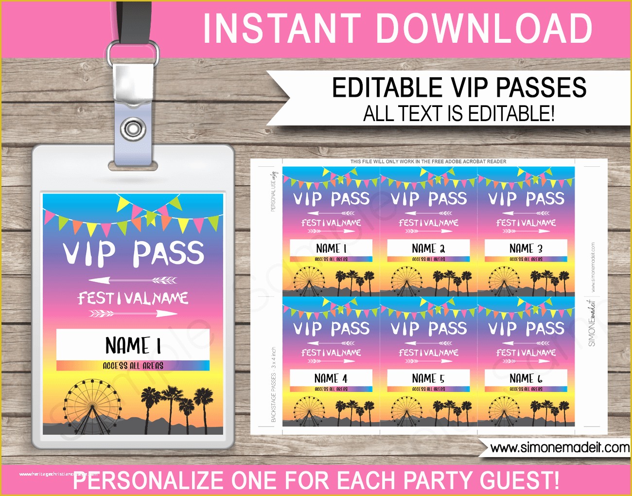 Vip Birthday Invitations Templates Free Of Coachella Party Printables Decorations &amp; Invitations