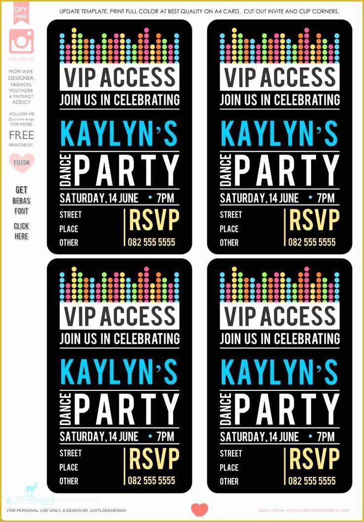 Vip Birthday Invitations Templates Free Of Diy Free Vip Party Invite Template