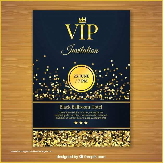 Vip Birthday Invitations Templates Free Of Golden Vip Invitation Template Vector