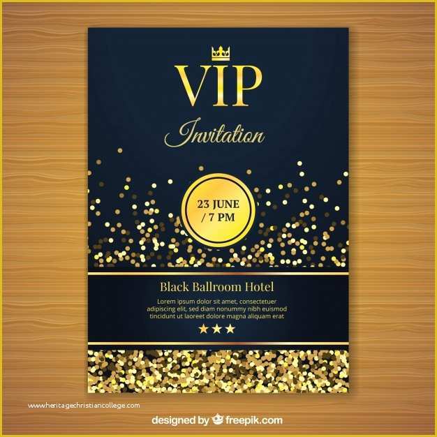 Vip Birthday Invitations Templates Free Of Golden Vip Invitation Template Vector