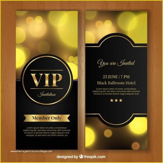 Vip Birthday Invitations Templates Free Of Golden Vip Invitation Vector