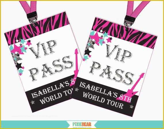 Vip Birthday Invitations Templates Free Of Rock Star Birthday Vip Pass Rock Star Party Vip Pass