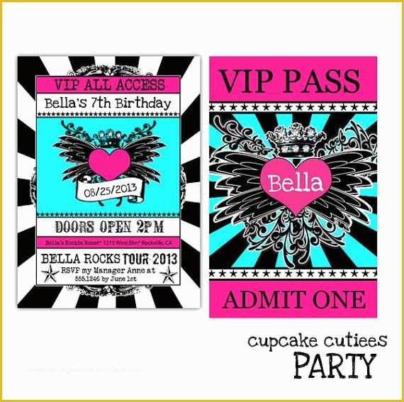 Vip Birthday Invitations Templates Free Of Rockstar Vip Pass Invitations