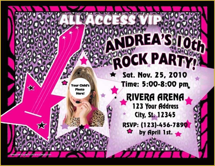 Vip Birthday Invitations Templates Free Of Rockstar Vip Pass Invitations