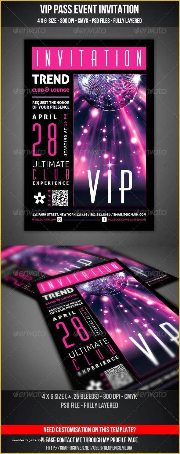 Vip Birthday Invitations Templates Free Of Vip Club event Invitation by Redpencilmedia