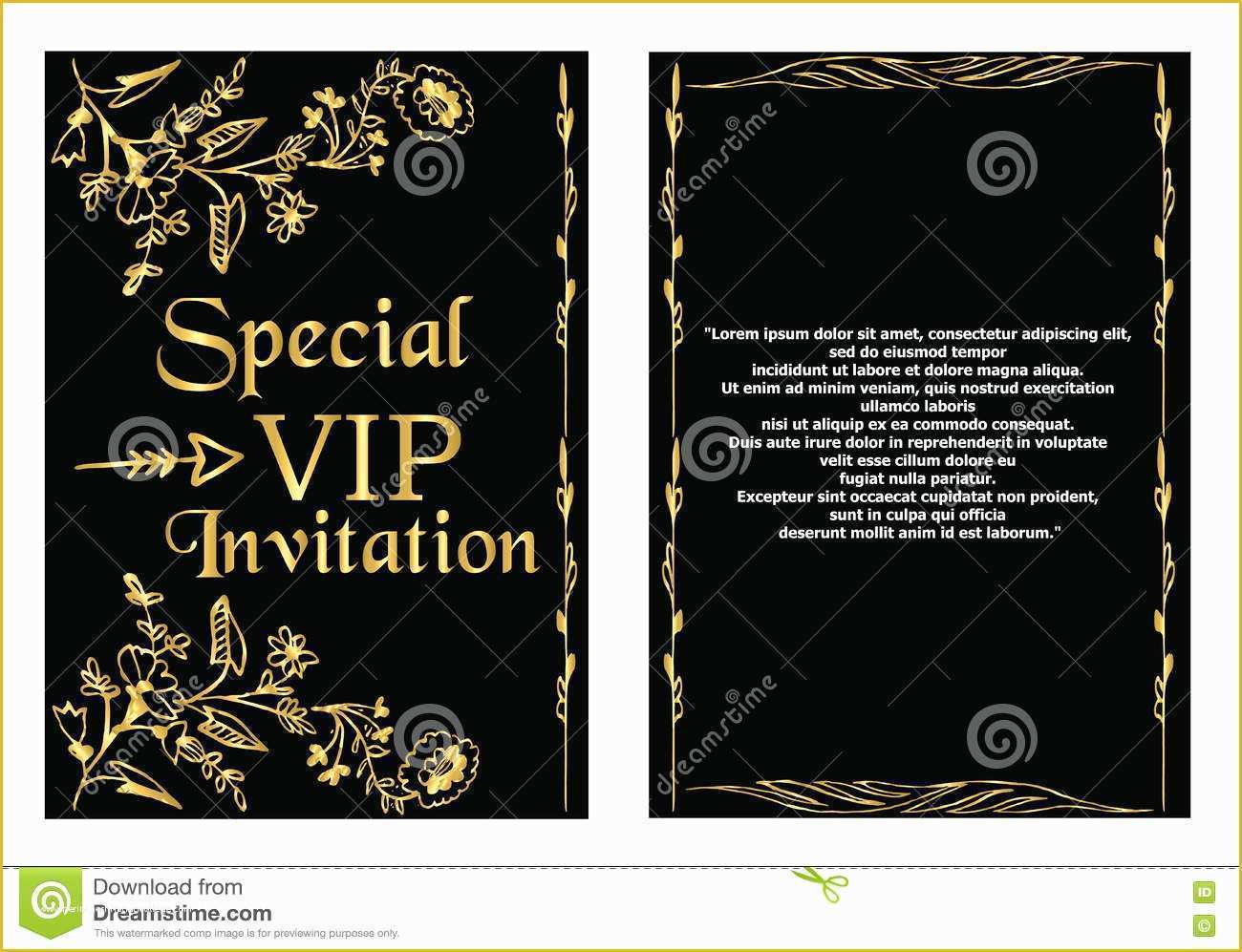 Vip Birthday Invitations Templates Free Of Vip Invitation Card Template Stock Vector Illustration