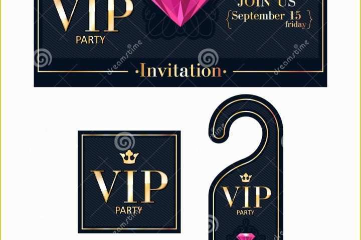 Vip Birthday Invitations Templates Free Of Vip Invitation Card Warning Hanger and Badge Stock Vector