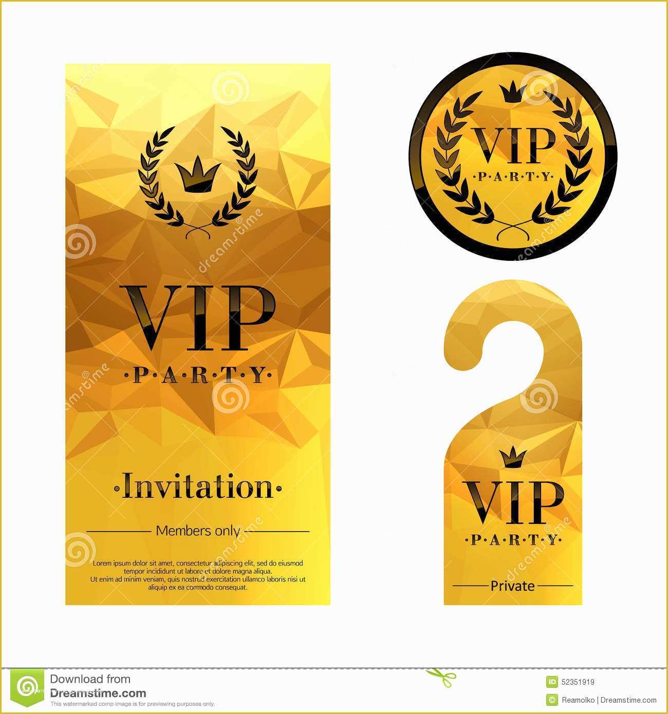 Vip Birthday Invitations Templates Free Of Vip Party Invitation Card Warning Hanger and Stock Vector