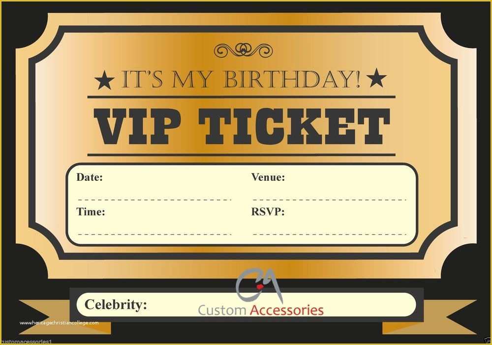 Vip Birthday Invitations Templates Free Of Vip Ticket Invite Birthday Party Invitations Kids Boys