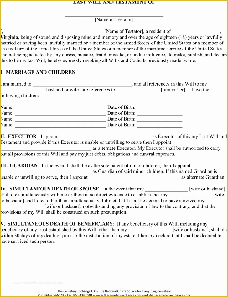 Virginia Last Will and Testament Free Template Of Free Virginia Last Will and Testament form Pdf