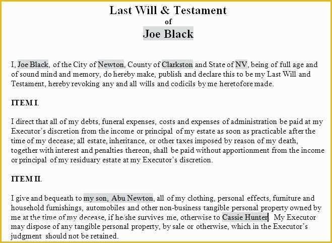 Virginia Last Will and Testament Free Template Of Last Will and Testament forms Best Pdf Presentation