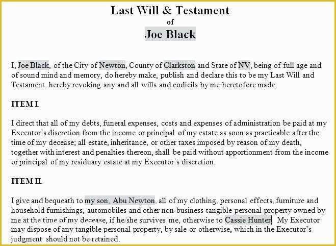 Virginia Last Will and Testament Free Template Of Last Will and Testament forms Best Pdf Presentation