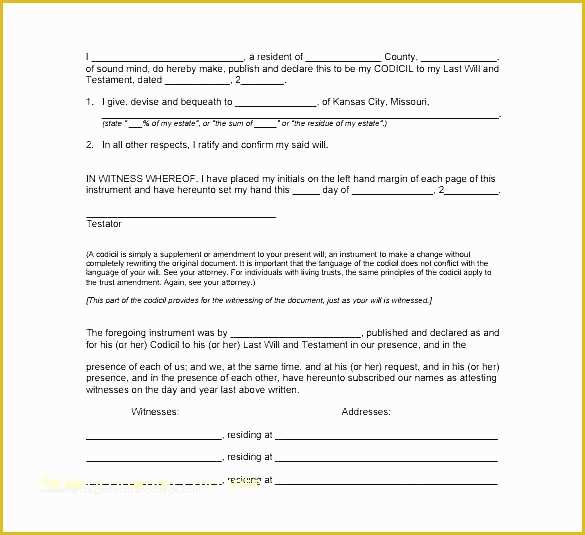 Virginia Last Will and Testament Free Template Of Last Will and Testament Template form Massachusetts T