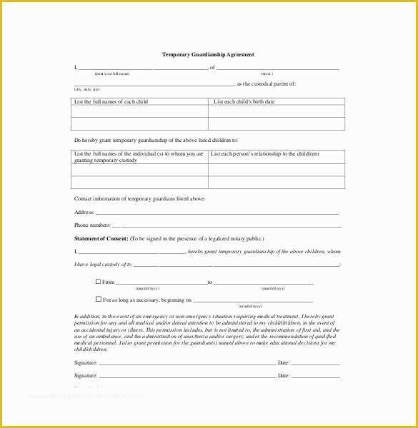 Visitation Agreement Template Free Of 10 Custody Agreement Templates – Free Sample Example