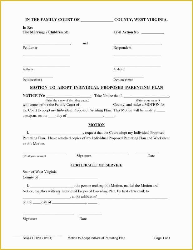 Visitation Agreement Template Free Of Custody Agreement Template