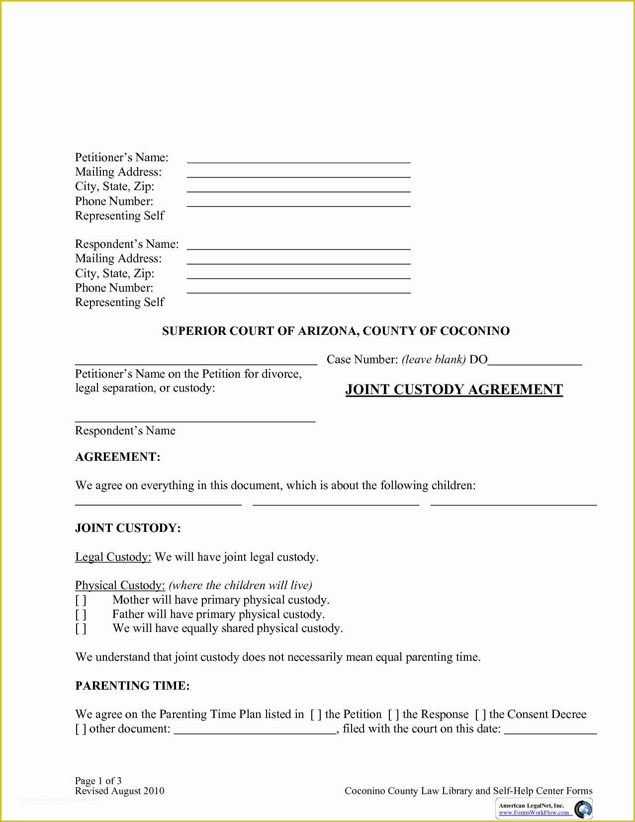 Visitation Agreement Template Free Of Custody Agreement Template