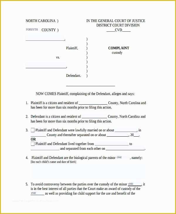 Visitation Agreement Template Free Of Sample Custody Agreement forms 8 Free Documents In Word