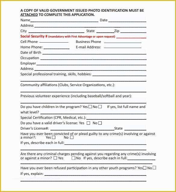 Volunteer Application form Template Free Of 10 Volunteer Application Template Word Pdf