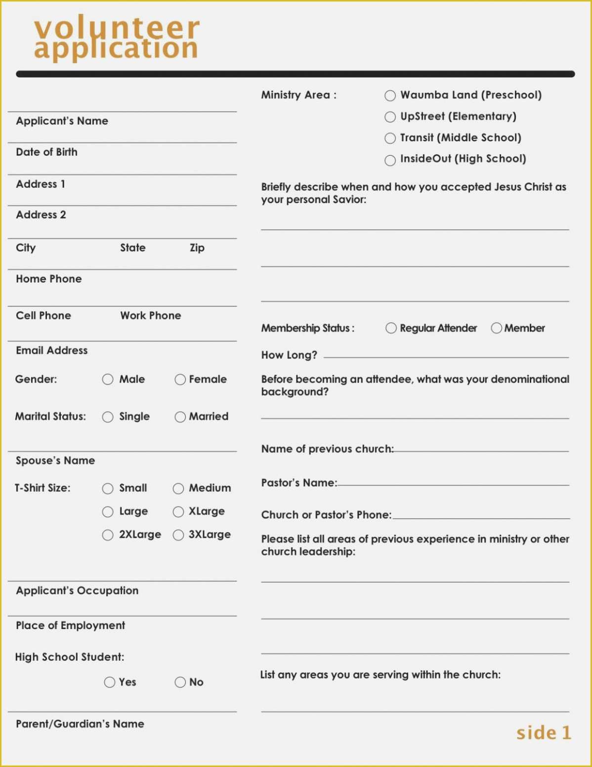 Volunteer Application form Template Free Of 11 Clarifications Volunteer Application