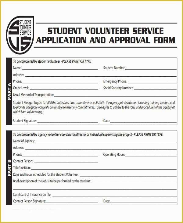 Volunteer Application form Template Free Of 39 Sample Service forms In Pdf
