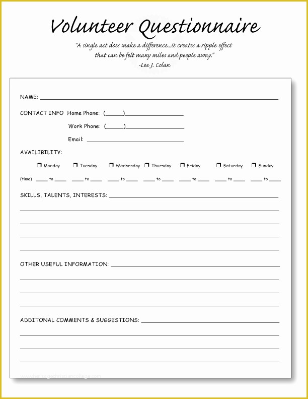 Volunteer Application form Template Free Of Home School Printable Volunteer Homeschool