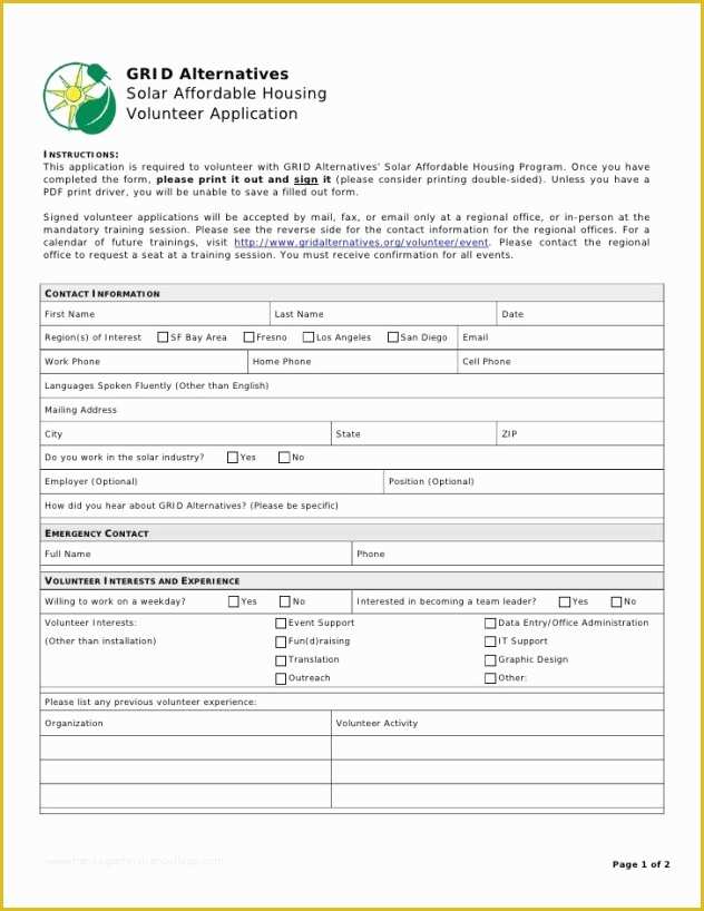 Volunteer Application form Template Free Of Volunteer Application Templates Word Excel Samples