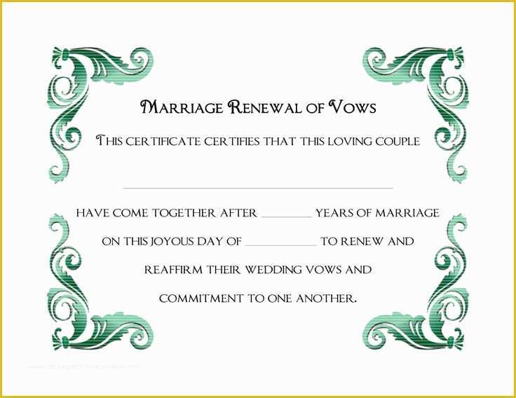 Vow Renewal Invitation Templates Free Of A Simple Green Frame Free Printable Wedding Vows
